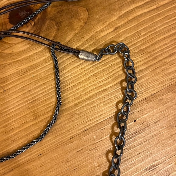 BOHO Chico’s shiny silver disk w/earrings - Picture 8 of 9